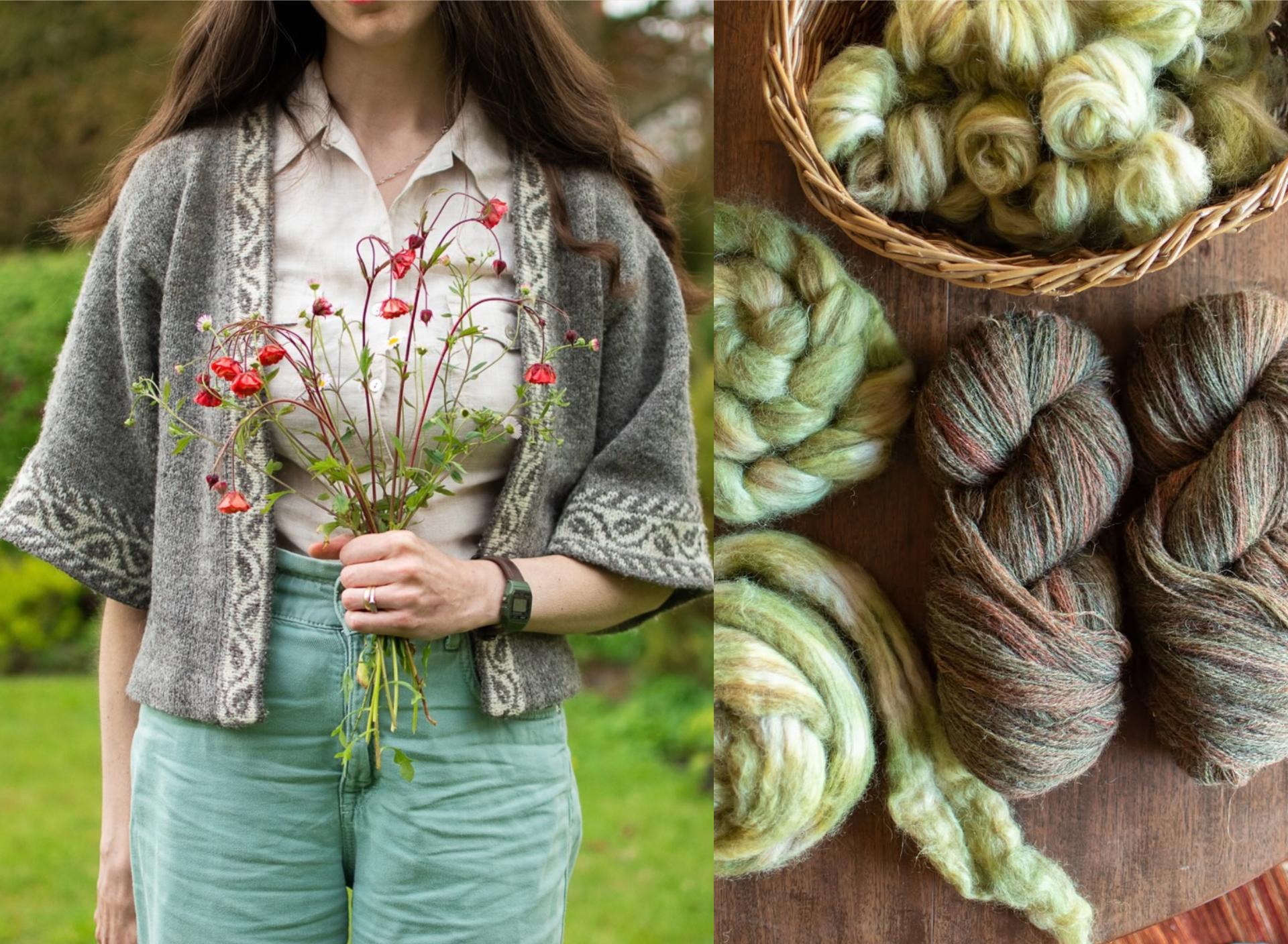 Spring green British wool and handspun yarn (Marina Skua Podcast Ep 70)