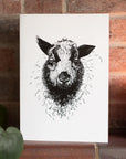 Mendip Sheep blank greetings card by Marina Skua