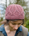 Rosafolia cable knit hat knitting pattern