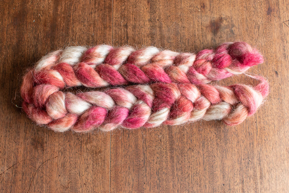Dancers in Pink – Feather blend hand-dyed British wool tops