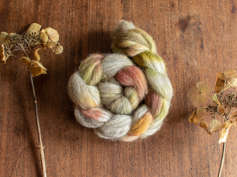 New Leaf – Solace blend hand-dyed British wool tops