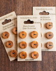Handmade English yew wooden buttons