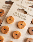 Handmade English yew wooden buttons