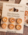 Handmade English yew wooden buttons