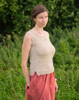 Dryopteris sleeveless top knitting pattern