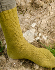 Cordage cable knit socks knitting pattern