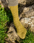 Cordage cable knit socks knitting pattern