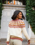 Fanlight art deco colourwork jumper knitting pattern