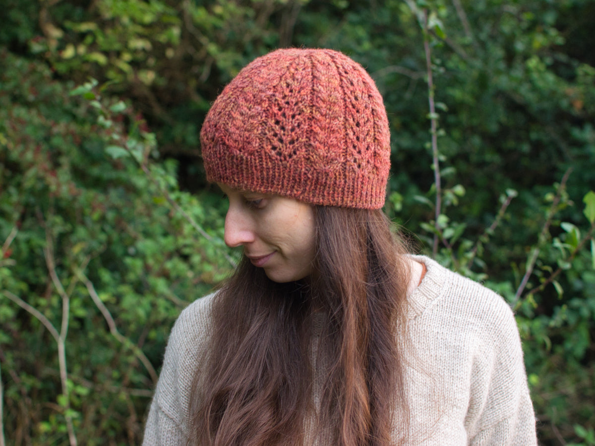 Leaf Nest cable knit hat knitting pattern