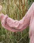 Mistland v-neck, balloon sleeve cardigan knitting pattern