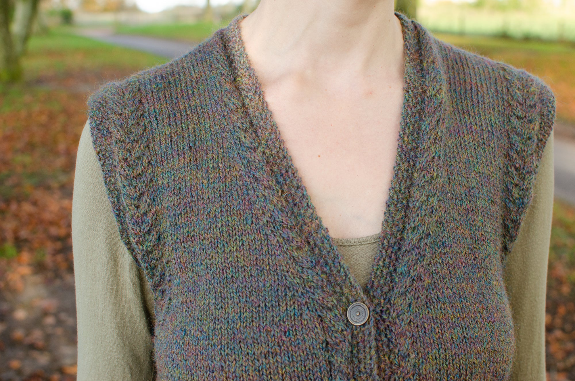 Scrumper Waistcoat v-neck waistcoat knitting pattern