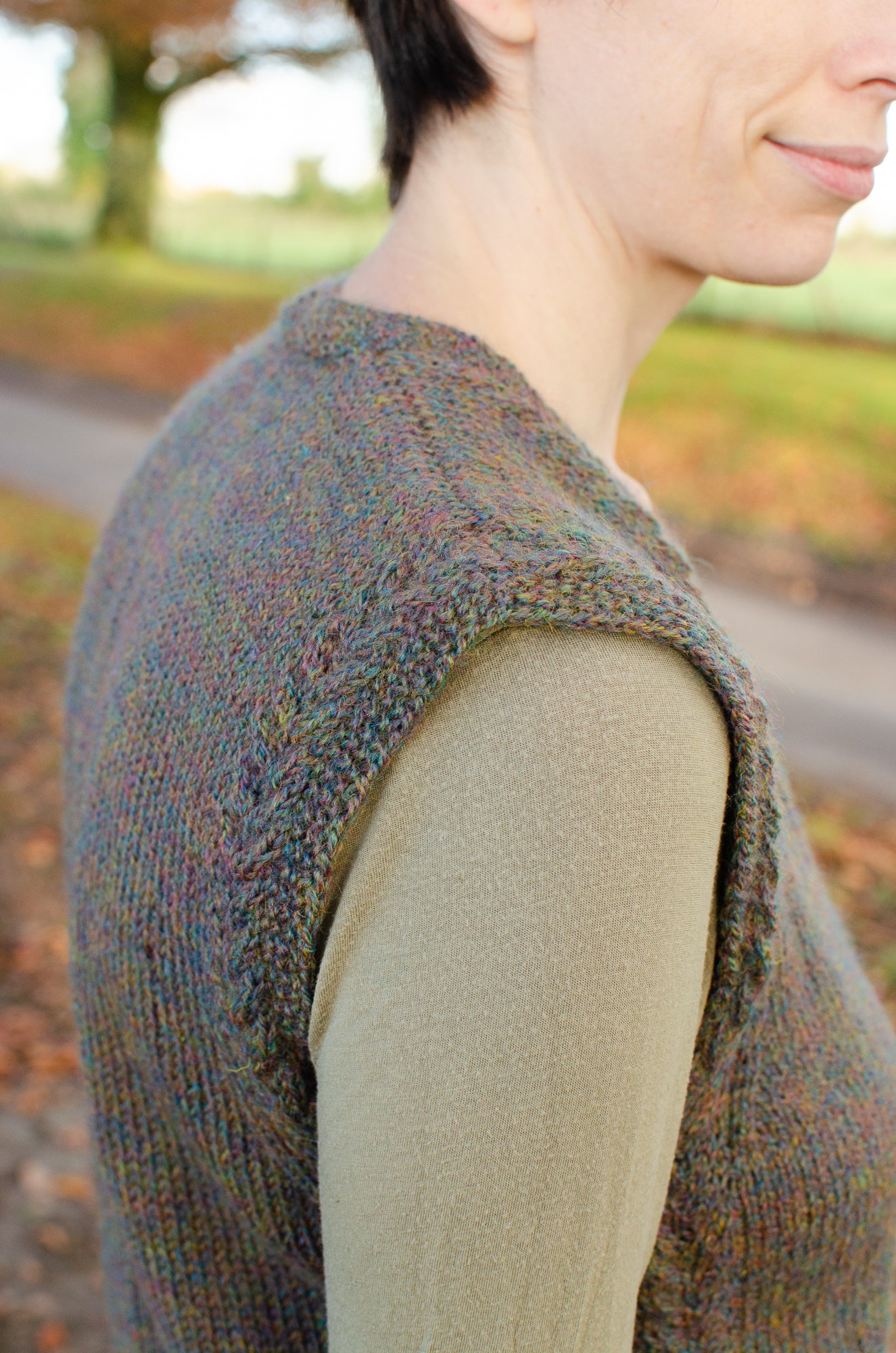 Scrumper Waistcoat v-neck waistcoat knitting pattern