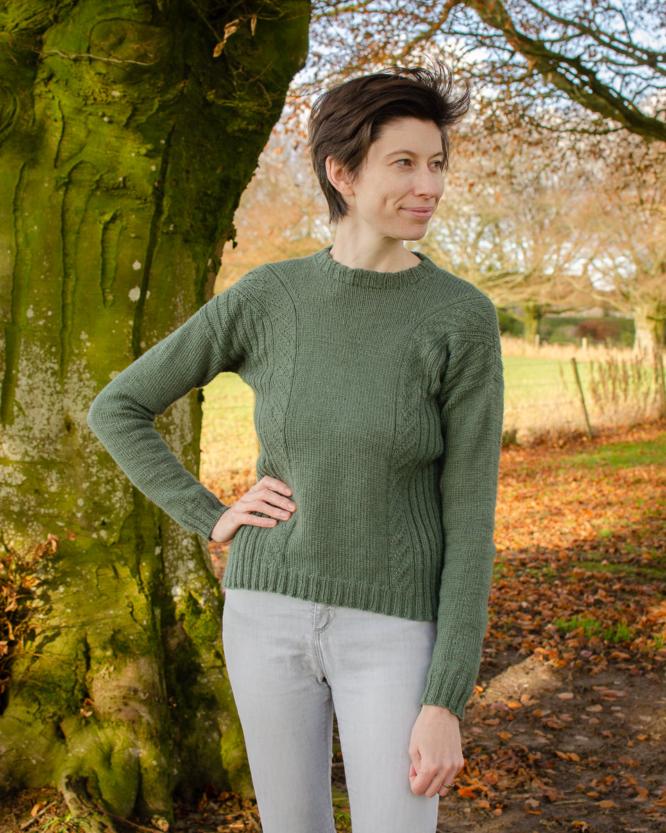 Woodbind jumper knitting pattern