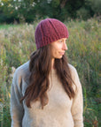 Plicatum cable knit hat knitting pattern