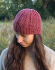 Plicatum cable knit hat knitting pattern