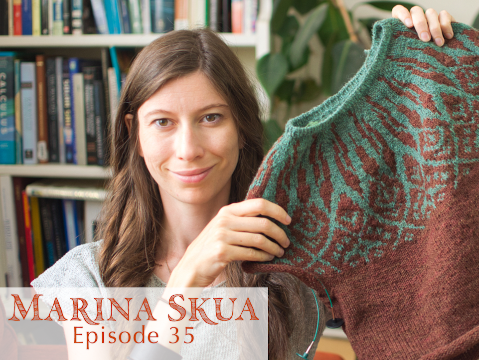 Episode 35 of the Podcast – Stranded yoke knitting, willow basket weaving, plying yarn in the garden