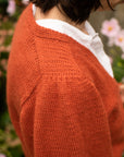 Amber Apple puffed sleeve, v-neck cardigan knitting pattern