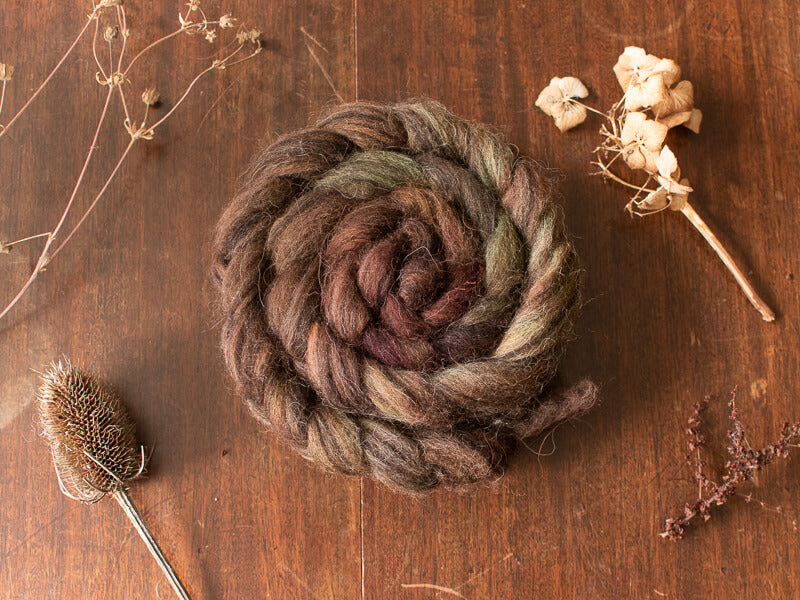 Mulch – hand-dyed wool tops