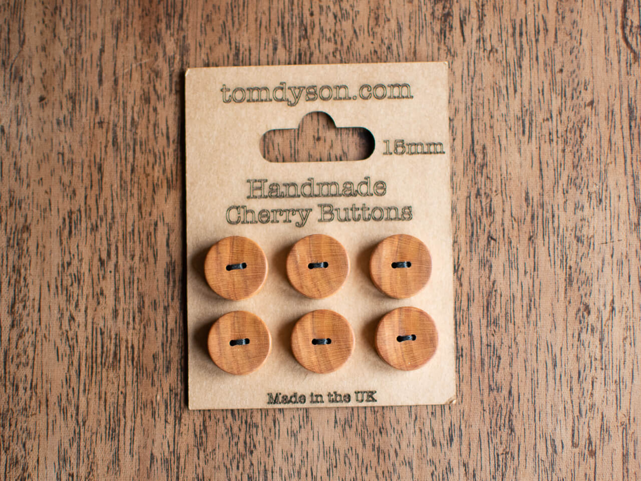Handmade English cherry wooden buttons
