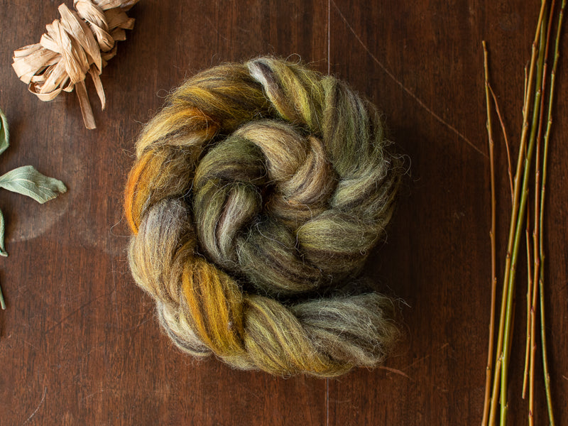 Willow Wand – hand-dyed wool tops