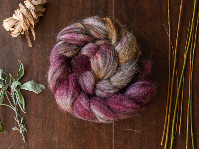 Lantana – hand-dyed wool tops