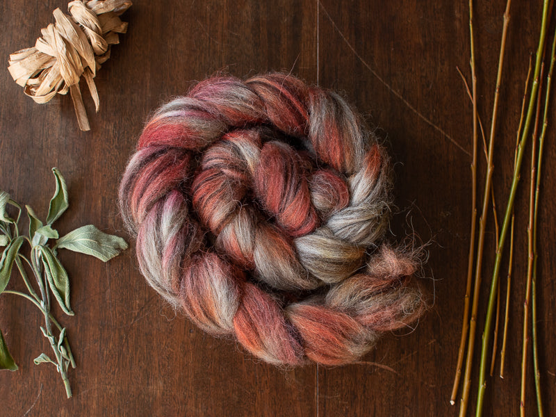 Arisen Phoenix – hand-dyed wool tops