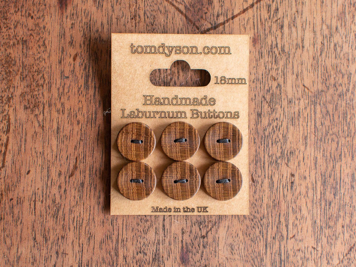 Handmade English laburnum wooden buttons