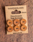 Handmade English yew wooden buttons