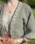 Galdor v neck, open cardigan knitting pattern