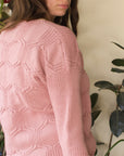 Hexangle v neck, cable jumper knitting pattern