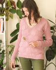 Hexangle v neck, cable jumper knitting pattern