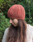 Leaf Nest cable knit hat knitting pattern