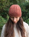 Leaf Nest cable knit hat knitting pattern